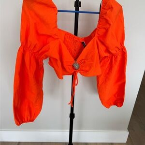 Vibrant Orange Longsleeve Crop top